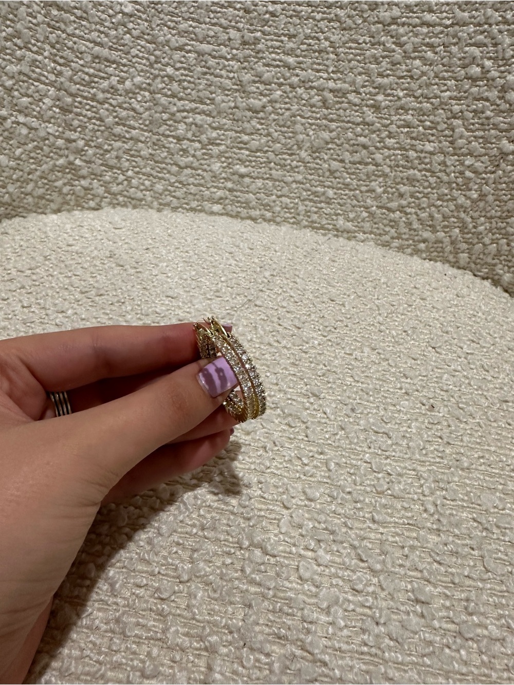 Gold Crystal Stackable Bangle Bracelet - Women Jewelry